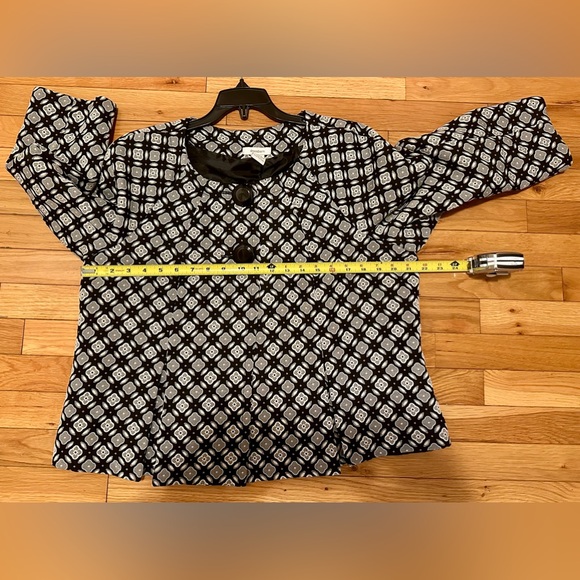 DRESSBARN!🤩Vintage Swing Jacket! Dressy Blazer/Worn Once! Blk-white/Size-L - Picture 14 of 14